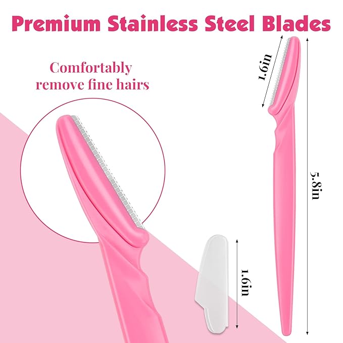 Phyyixs 100 Pcs Eyebrow and Face Razors for Women and Men, Multi-Color Facial Shavers with Protective Covers, Safe for Beginners