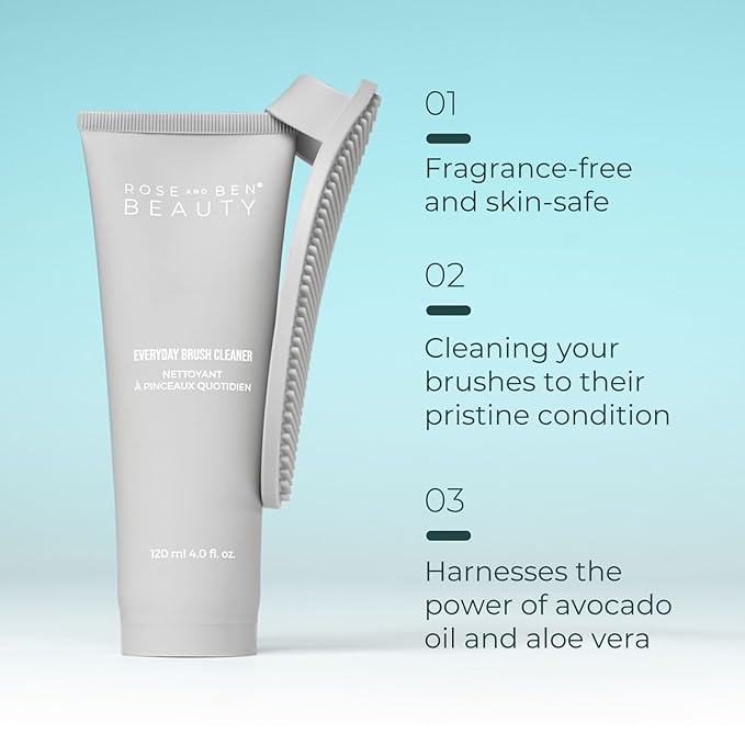 Everyday Brush Cleaner | Fragrance-Free Gel Formula | Gentle and Nourishing with Avocado Oil & Aloe Vera | Professional Makeup Brush Cleanser | Vegan, Cruelty-Free, Eco-Conscious Packaging