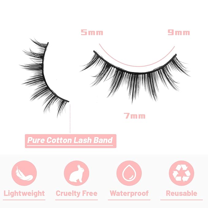 False Eyelashes 20 Pairs Wispy Lashes Faux Mink Lashes 14mm 3D Fluffy Cat Eye Lashes （style 20-067)