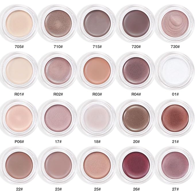 Single Cream Eye Shadow,Bronze Shimmer Glitter Natural Nude Monochrome Eyeshadow Palette,Waterproof,Long Lasting Naturing-Looking,Vegan & Cruelty-Free,20