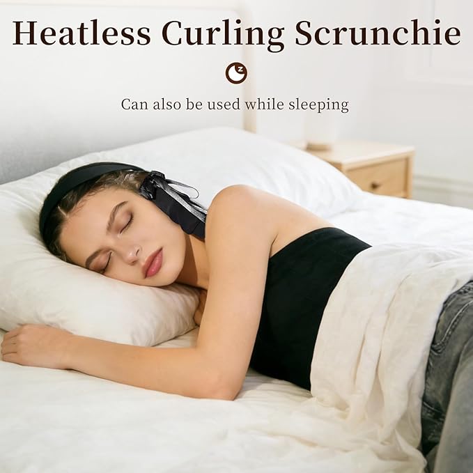 Heatless Curling Scrunchie Overnight Blowout, Sleep Scrunchie, Heatless Hair Curler Damage-Free, for Sleeping Soft Rollers for Overnight No-Heat Curls Short, medium and long hair To Sleep