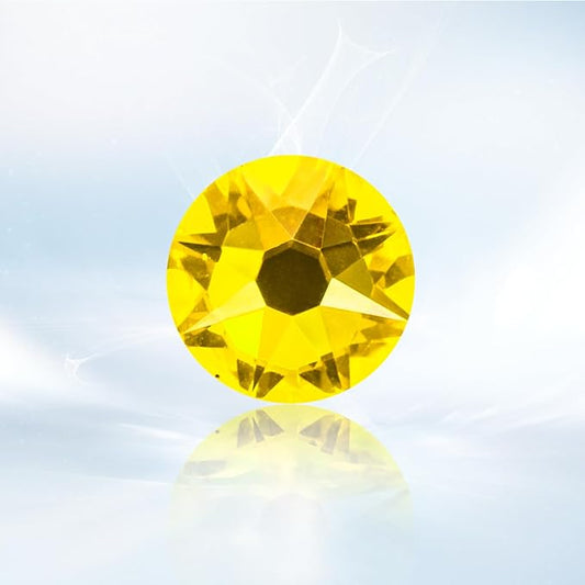 Novani Citrine/Lemon Yellow Rhinestones 1440pcs Flat Back Round Rhinestone Style 2088 Sparkly Crystal Gemstones for Nail Art and Crafting SS20,4.6-4.8mm