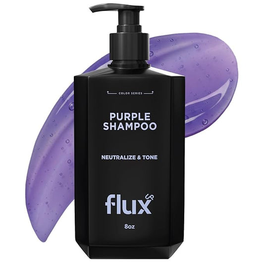 FLUX UP Purple Shampoo for Blonde Hair Women & Men – Blonde & Silver Hair Toning – Sulfate-Free Anti-Brass Purple Shampoo for Blondes, Highlights & Color-Treated Strands – 8 fl oz