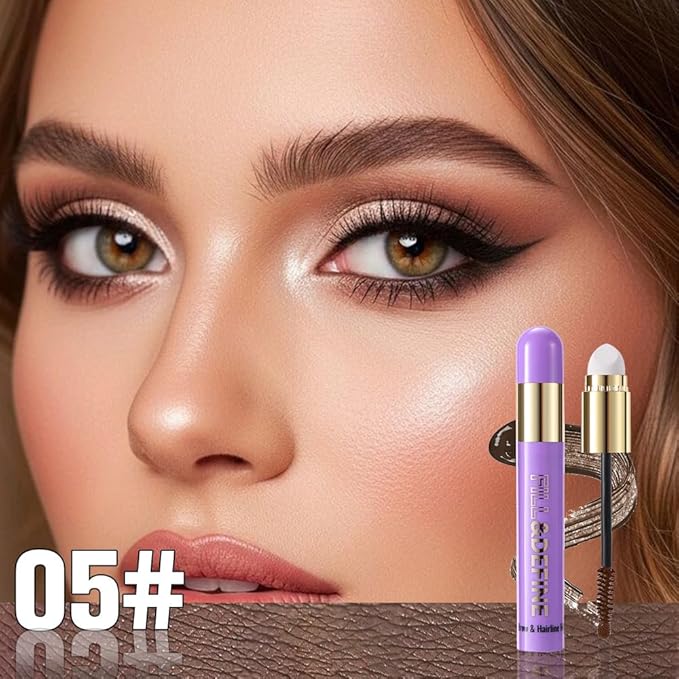 3 in 1 Hair Color Concealer Eyebrow Gel For Women, Waterproof, Long Lasting,Transfer-proof, suitable for eyebrows, beard, and hairline, With features a blending sponge applicator, Red Brown