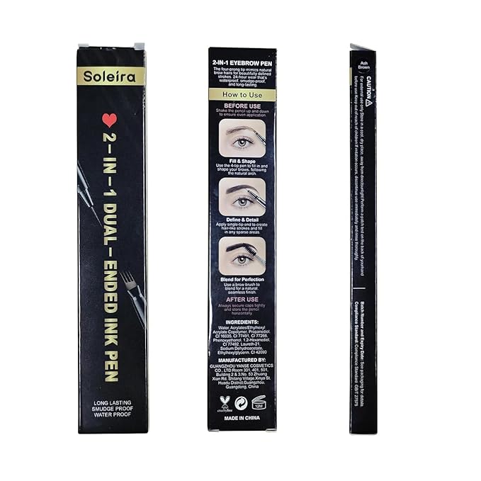 Eyebrow Pen, Soleira Waterproof Eyebrow Pencil with 4 Tip Microblading Eyebrow Pen and Dual-ended Eyebrows Brush, for Natural-Looking Brows, Long-Lasting, Blonde