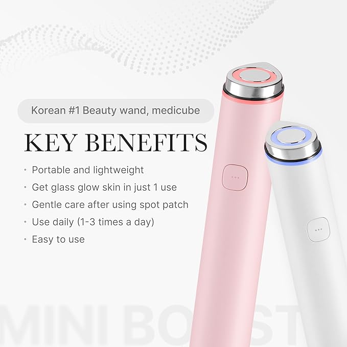 medicube Mini Booster Pro White | Affordable at-Home Facial Device for Beginners - Portable Glow Booster for Glass Skin, Boosting Skin Care Absorption, Skincare for Teens, Korean Skin Care