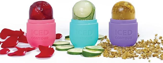 Ice Cube Roller, ice Roller for face, Cold Therapy for Injuries, Beauty Essentials, Ice Mold for Face Massager, face ice Roller, Skin Care Remove Fine Lines Shrink Pores Reduce Acne (Purple)