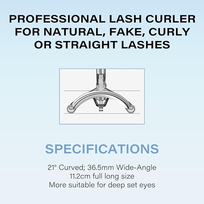 GöSol Eyelash Curler w/3 Replacement Pads (Soft/Medium/Firm) - Professional Lash Curler for Natural, Fake, Curly or Straight Lashes, Includes Protective Cover