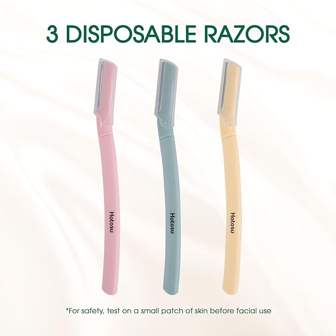 Face Razors for Women & Men Face Hair, Dermaplane Razor with Protective Cap, Womens Facial Razor for Peach Fuzz & Eyebrow Grooming, Ideal Travel Friendly Gift - 9pcs