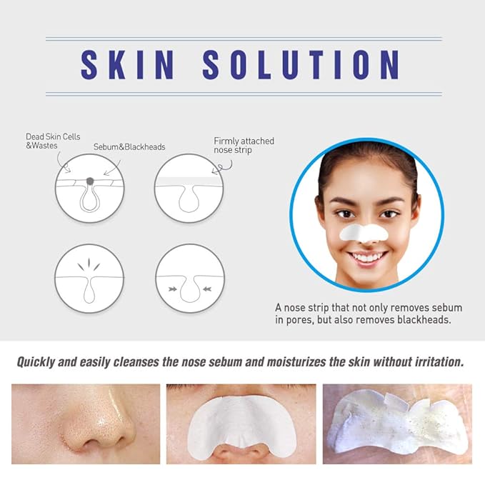 Original Epielle Deep Cleansing Nose Strips, Pore Strips for Clogged Pores, Blackhead Removal, Oily Skin, Easy and Effective, K- Beauty Skin Solutions, 14 Count Value Pack