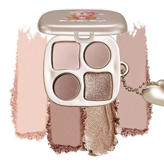 Professional Eyeshadow Palette, Nude Taupe and Brown Neutral Shades, Velvety Matte and Satin Shimmer Finishes, High Pigment Blendable Colors, Waterproof Long-Lasting Eye Palette, 01, 4 Colors