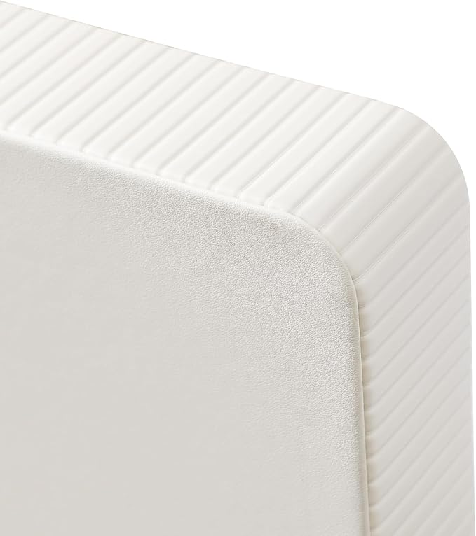MEIBOOCH 2 Pack Nightstand Organizer Tray, Decorative Perfume Valet Tray Trinket Dish Catch All Purse Key Bowl, PU Leather Coffee Table Trays for Vanity Dresser Bedside Bathroom Countertop (Ivory)