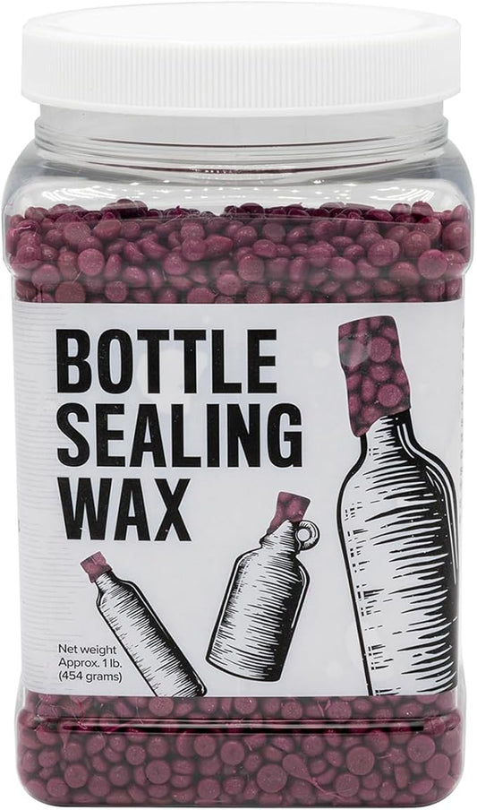 Blended Waxes, Inc. Bottle Sealing Wax, Pastille Wax Seal Beads For Wine, Beer, and Liquor Bottle Sealing, Seals Between 25-30 Bottles, 1 lb, Fuchsia Pearl