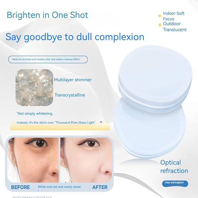 Sunscreen Compact Powder, Setting, Touch-up, Base Makeup, Sun Protection 4-in-1, SPF35 PA+++ with zinc oxide talc free Oil Control, Matte Finish, Longlasting Makeup Anti-dullness (White, Normal)
