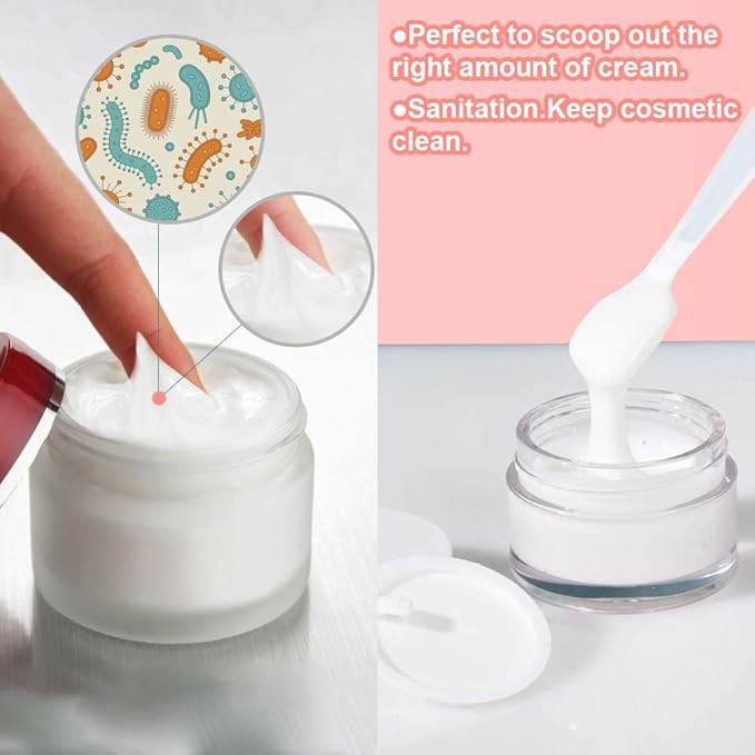 SumDirect Mini Spatulas 100 Pcs Face Spatula Cosmetic Spatula Frosted Clear Disposable Plastic Makeup Spatulas Mini