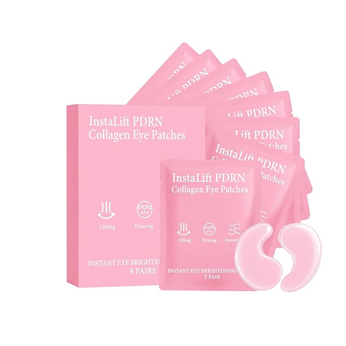 InstaLift PDRN & Collagen Under Eye Patches for Dark Circles & Puffiness, Hydrating Eye Masks with Retinol and Hyaluronic Acid, Skincare PDRN Eye Patch for Fine Lines, Revitalizing Treatment (1)