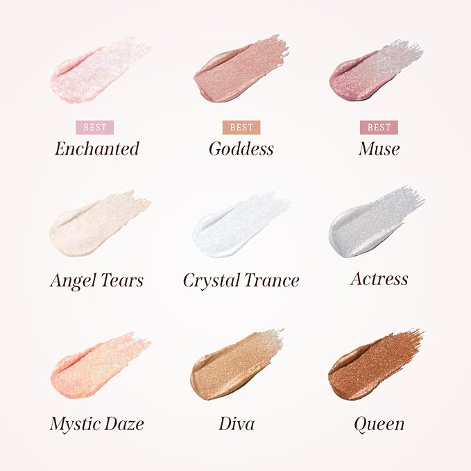 DEARDAHLIA Paradise Shine Eye Sequins (Crystal Trance) - Long-Lasting Liquid Glitter Eyeshadow, Minimal Fallout, High-Shine Pearl Finish, Lightweight, Blendable, Vegan & Cruelty-Free. 0.14 oz