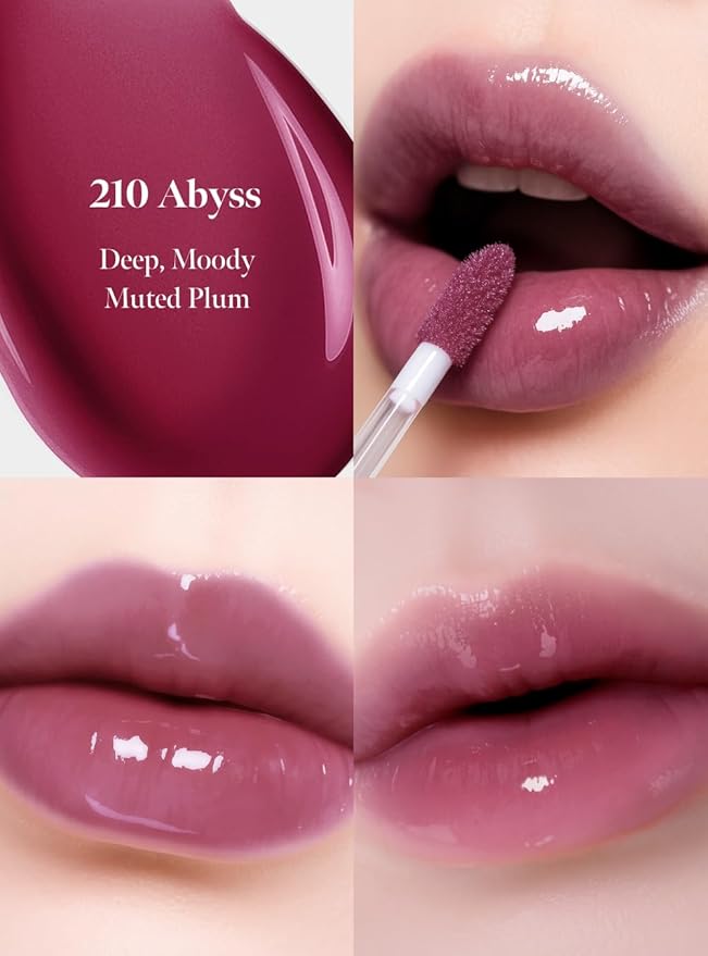 CORALHAZE Dew Drop Tint #210 Abyss 4.5g, Glossy, Lightweight Lip Stain, Glass-Like, High Shine, Moisturizing Lip Oil, Long Lasting Color, Hydrating Gloss, Dewy Finish, Korean Beauty Makeup