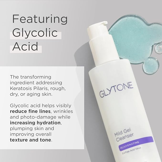 Glytone Mild Cream Cleanser | Exfoliate & Moisturize with 3.4 Free Acid Value Glycolic Acid & Glycerin | Face Wash for Women Removes Makeup & Oil | Face Cleanser for Dry Skin | 6.7 Fl oz.