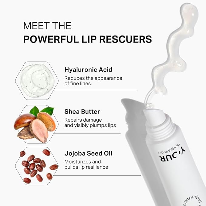 Y’OUR Intensive Healing Lip Balm for Dry Chapped Lips - Deeply Hydrating Lip Treatment with Hyaluronic Acid, Shea Butter & Rosehip Oil - Repairing Moisturizer, Paraben & Silicon-Free, Gifts for Women