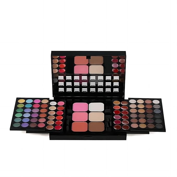 All-in-one Makeup Palette - 48 eyeshadow Palette,18 Lipstick palette,2 blush,1 concealer,2 Contour,1 powder,4 brushes With Mirror,Suitable for girls, beginners and professionals makeup gift set