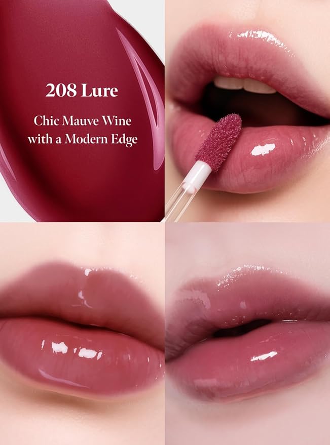 CORALHAZE Dew Drop Tint #208 Lure 4.5g, Glossy, Lightweight Lip Stain, Glass-Like, High Shine, Moisturizing Lip Oil, Long Lasting Color, Hydrating Gloss, Dewy Finish, Korean Beauty Makeup