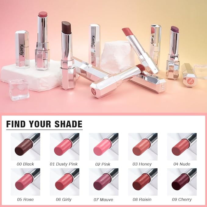 evpct Nude Brown Honey Lipstick Tinted Lip Balm, Sheer Hydrating Shine Tinted Lipstick for Women, Moisturizing Lip Color, Nourishing Tinted Lip Balm Plumper Gloss Stain, Glossy Shiny Finish, 08 Raisin