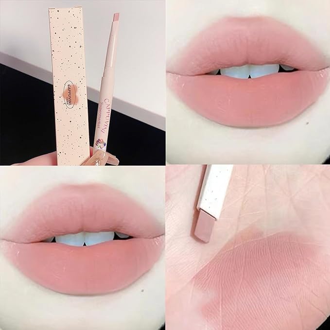 Domality 5 Colors Lip Liner Pen Set, 5pcs Nude Pink Lipstick Set, Longwear Waterproof Creamy Matte Finish Lip Pencil for Defines Perfect Lip Shape