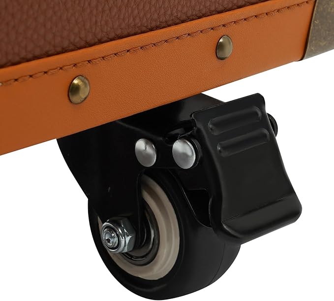 Rolling Lockable Makeup Train Case, Beauty Salon Luggage Hairdressing Trolley Stylist Beauty Salon Cosmetic Luggage Travel Organizer Tool Box for Professional Hairdressers(Coffee)