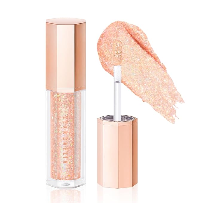 DEARDAHLIA Paradise Shine Eye Sequins (Mystic Daze) - Long-Lasting Liquid Glitter Eyeshadow, Minimal Fallout, High-Shine Pearl Finish, Lightweight, Blendable, Vegan & Cruelty-Free. 0.14 oz