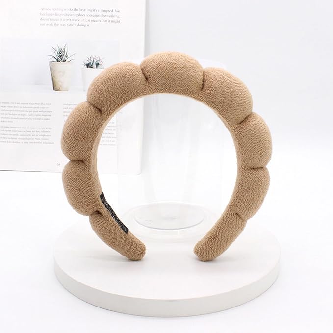 KYHYFJMD Spa Headbands for Washing Face Soft Puffy Bubble Headbands Wristband for Women Girls Makeup Skin Care Facial Beauty Shower Towel Hairband