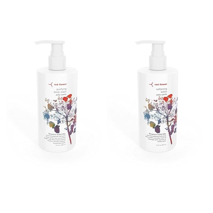 Red Flower Palo Santo Body Care Bundle – Purifying Body Wash & Softening Lotion (2-Piece Set)