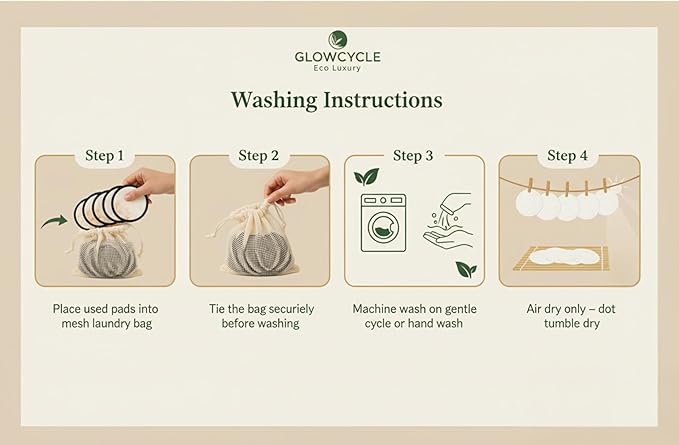 GlowCycle Eco-Luxury Ultra-Soft Reusable Makeup Remover Pads (20 Pack) – Bamboo Cotton Rounds with Storage Box & Laundry Bag – Washable & Gentle for Sensitive Skin