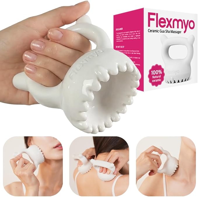 Ceramic Gua Sha Fascia Tool – Korean Body & Face Massager for Lymphatic Drainage, Cellulite, Muscle Recovery & Trigger Point Relief – US Patented