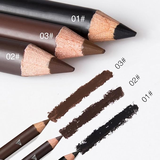 Brown Eyebrow Pencils for Women with Sharpener, 6Pcs Hard-Core Wooden Eye Brow Eye Liner Pencils for Beginner Makeup, Waterproof & Sweat-Proof