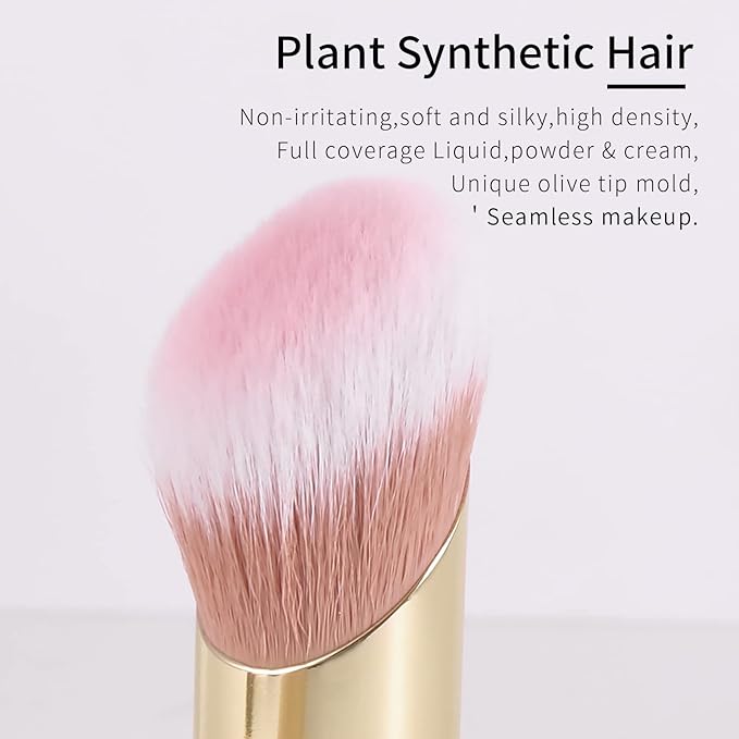 Angled Foundation Brush for Liquid Makeup, Cream Contour Brush for Cream Makeup, Liquid Foundation Brush, Liquid Foundation Makeup Brushes for Liquid Foundation. (White, 161L)