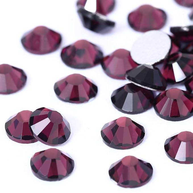 SS30 Non Hotfix Flatback Rhinestones - 288pcs Glass Nail Gems Crystals for Makeup Bags, Shoes & DIY Decoration (Amethyst)