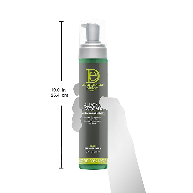 Design Essentials Curl Enhancing Hair Mousse for Curly Hair; Almond and Avocado Collection, 10 Ounce