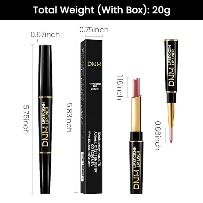 evpct 1Pcs More Mauve Lip Liner and Lipstick Set Kit for Women, Matte Lips Kit with Lip Liner Lip Stains Long Lasting Waterproof 24 Hour Lipstick and Lip Liners Combo Lipliners Pencil 28#
