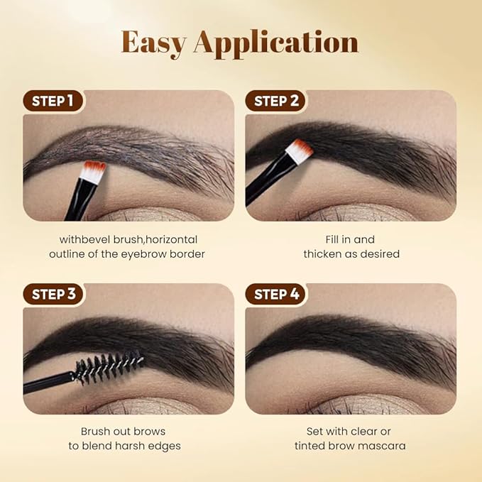 Three Dimensional Eyebrow Dye Cream,Long-lasting Waterproof Smudge-proof Liquid Eyebrow Gel,Thickening Brow Mascara Professional Brow Color Kit (#04)