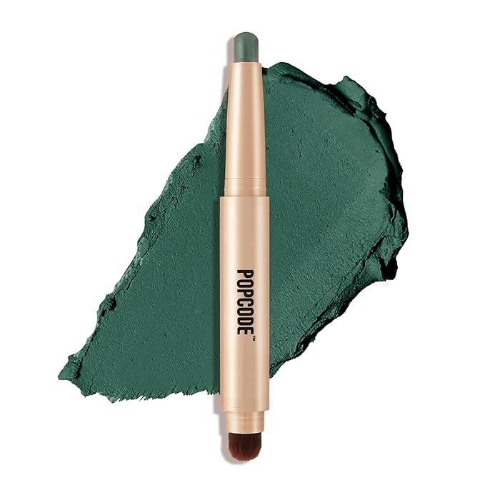 Neutral and Brown Metallic Eyeshadow Stick Pencil Crayon,Champagne Shimmer Cream Eye Brightener Stick Highlighter Makeup,Pro Waterproof & Long Lasting (007 Dark Blue Matte)