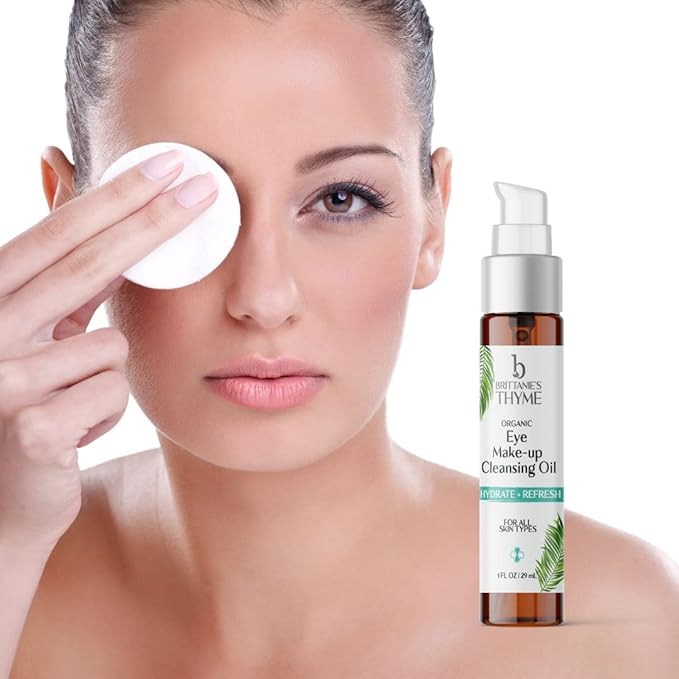 Brittanie's Beauty Eye Makeup Remover Cleansing Oil Serum 1oz | Gentle Anti-Aging, Hydrating Serum For Wrinkles, Fine Lines, Dark Circles, Puffiness, Bags w/Vitamin E & Squalane Oil