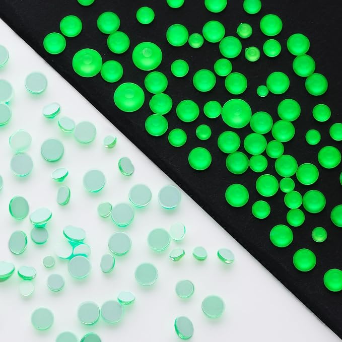 Meibite Neon Green Flatback Rhinestones, Glass Rhinestones for Nail Art and Craft, Glue Fix, Loose Crystal Gemstones(Neon Green, SS20, 1440pcs, 4.6-4.8mm)