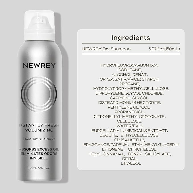 Dry Shampoo Spray for Women & Men - Freshens hair, Residue-Free, Volumizing Formula with Rice Starch - Absorbs Oil, Eliminates Odors - 5.07 oz-fresh
