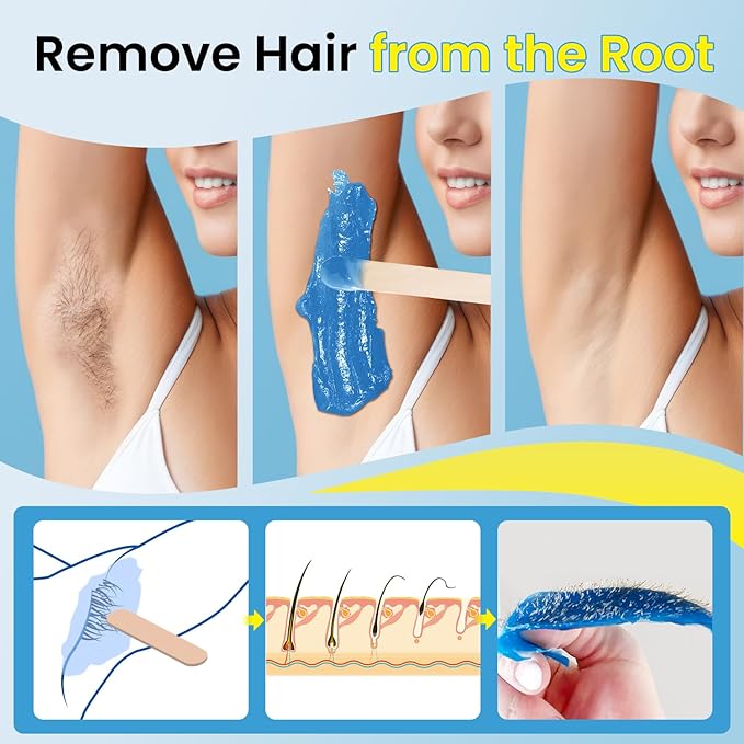 Hard Wax Beads for Hair Removal, Waxing Beads for Coarse Hair, Perfect for Brazilian & Full Body, Waxing Beads for Sensitive Skin