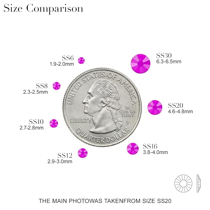 Novani 3000 Pieces Flatback Rhinestones Glass Round Gems Neon-Purple Crystals for Nail Art DIY Crafts Clothes Shoes,SS16,3.8-4.0mm