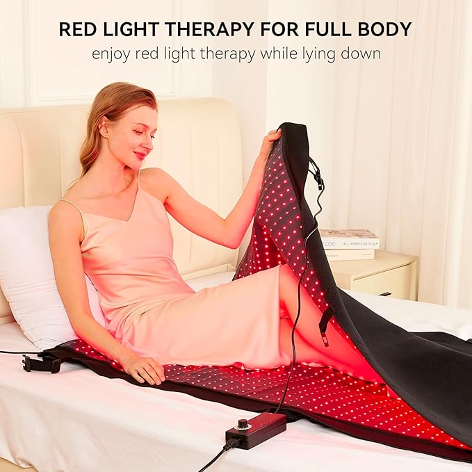 Largest 2570 LEDs Full Body Red Light Therapy Mat, Premium TPU Red Light Therapy for Body Pain Relief, 660nm 850nm Infrared Light Blanket with Adjust Timer & Intensity, Pro Therapy Mat at Home