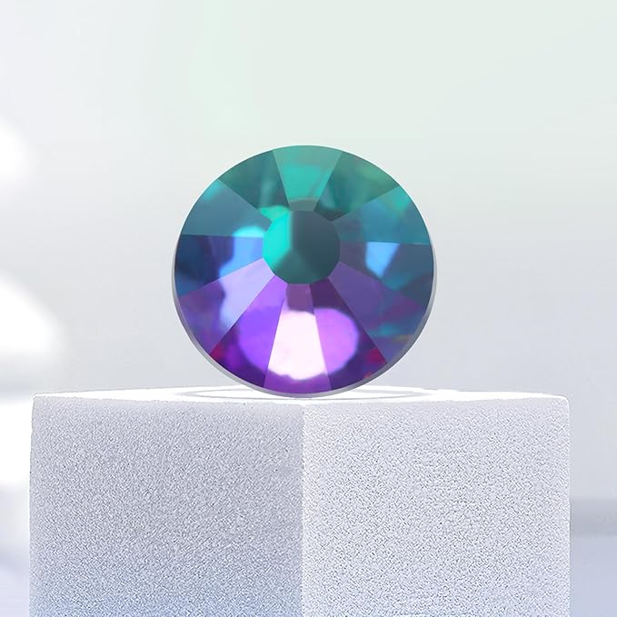 MEIBITE Flatback Rhinestones Bulk, 14400PCS Green Volcano Rhinestones for Clothes DIY Decoration Crafts, Green Volcano, SS16, 3.8-4.0mm