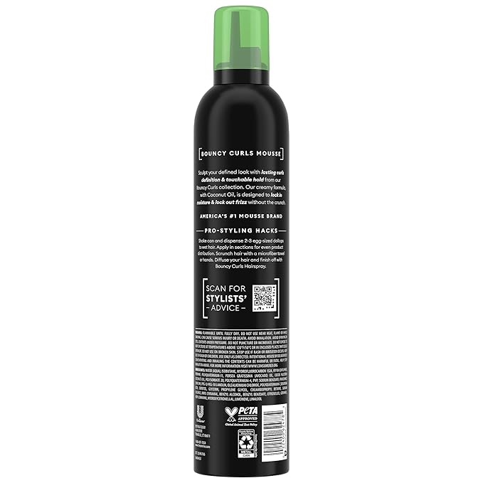 TRESemmé Defining Hair Mousse, Bouncy Curls 2-Pack – Curly Hair Products with Nourishing Coconut & Avocado Oil + Keratin Hair Mask