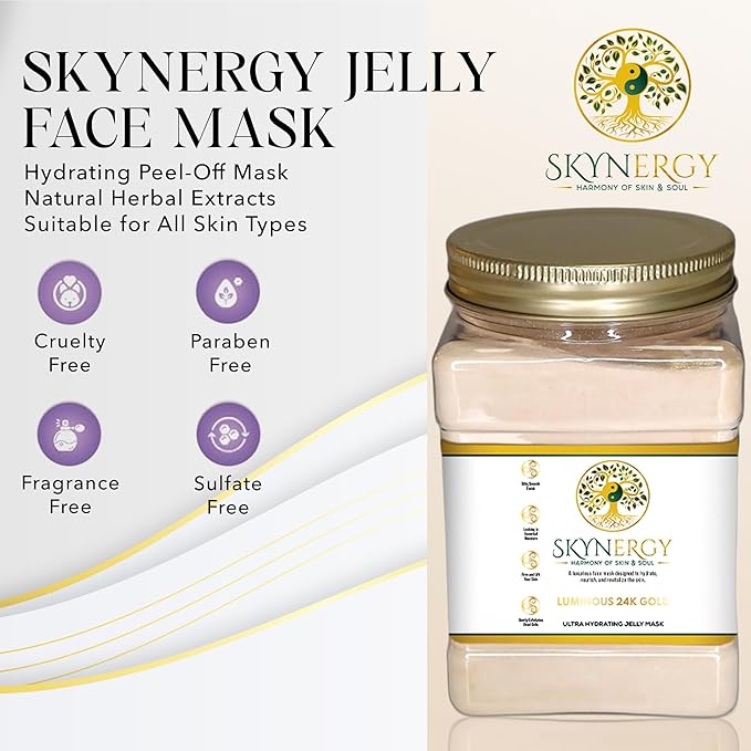 Luminous 24k Gold Jelly Mask - Professional Grade hydroglo Jelly Face Masks Skin Hydration, Radiance & Glow, Suitable for all Skin Types - Vajafacial Jelly Mask |12 Applications (30Fl Oz)